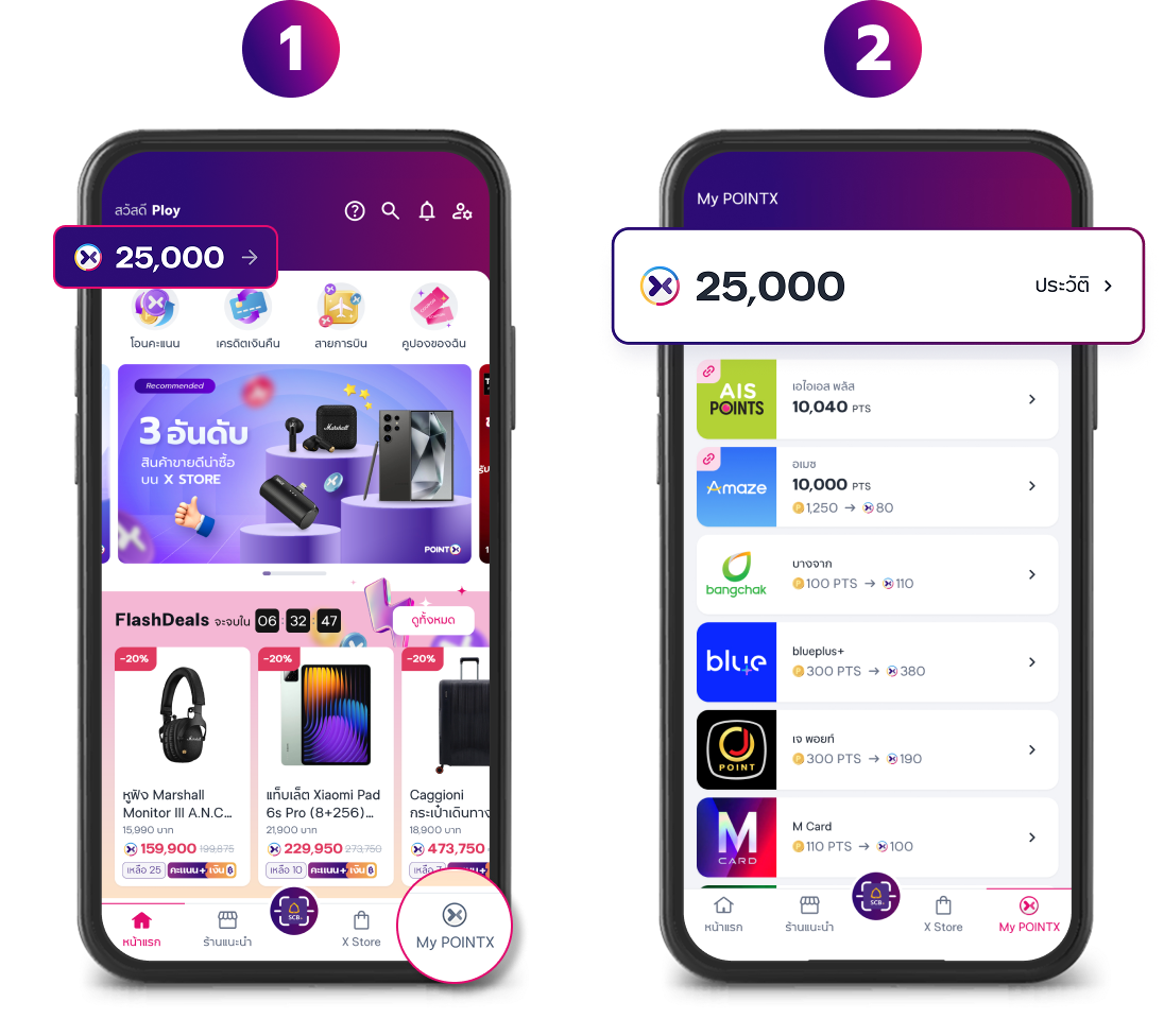 POINTX จากการใช้บัตรเดบิต