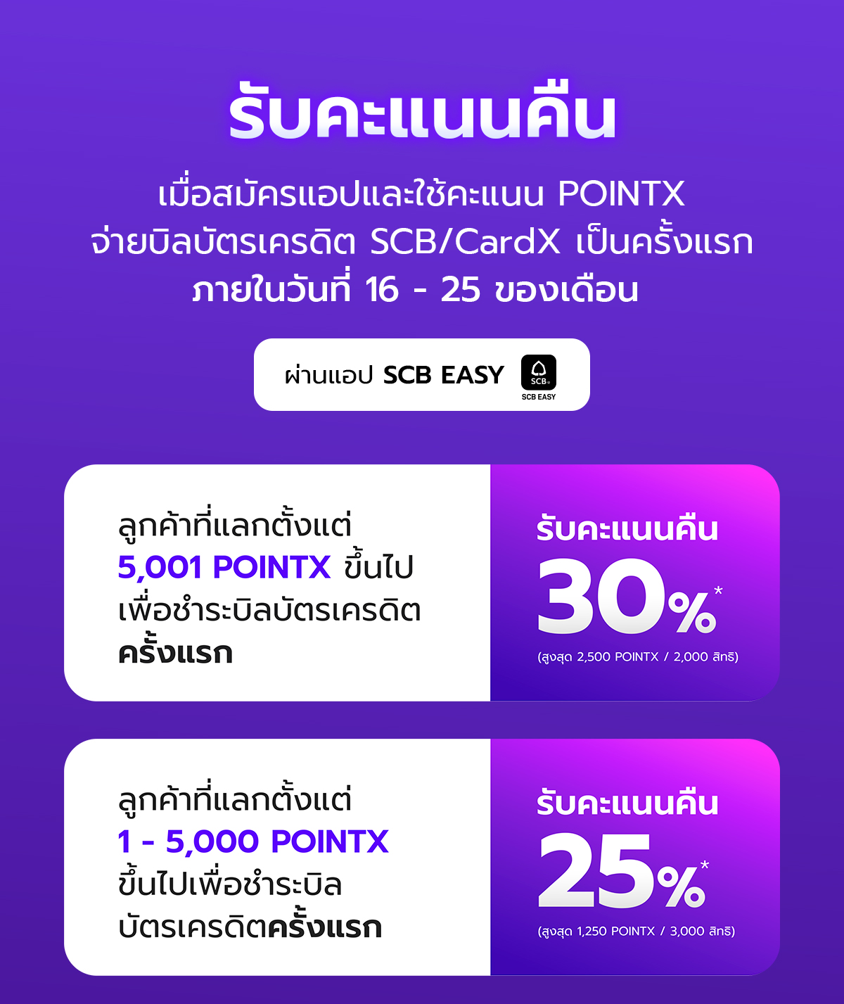 ให้ POINTX ช่วยจ่ายบิลบัตรเครดิต ไม่ต้องออกตังค์เอง