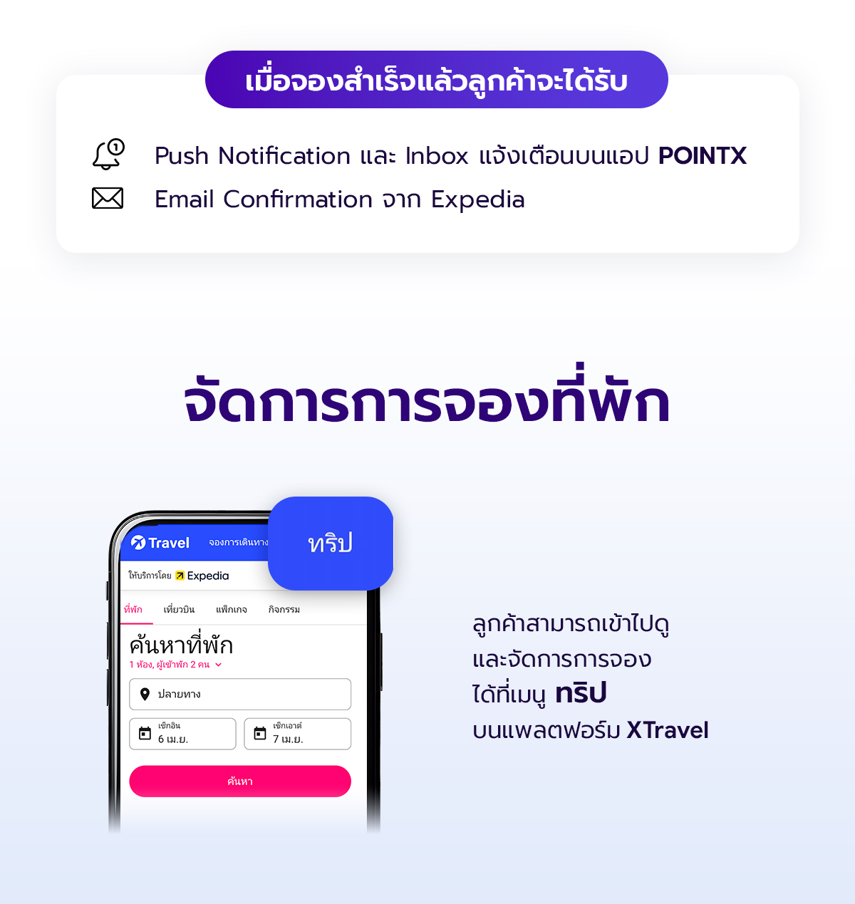 XTravel พักฟรีคืนแรก เพียงจองที่พักในไทย 2 คืนขึ้นไปด้วยคะแนน POINTX